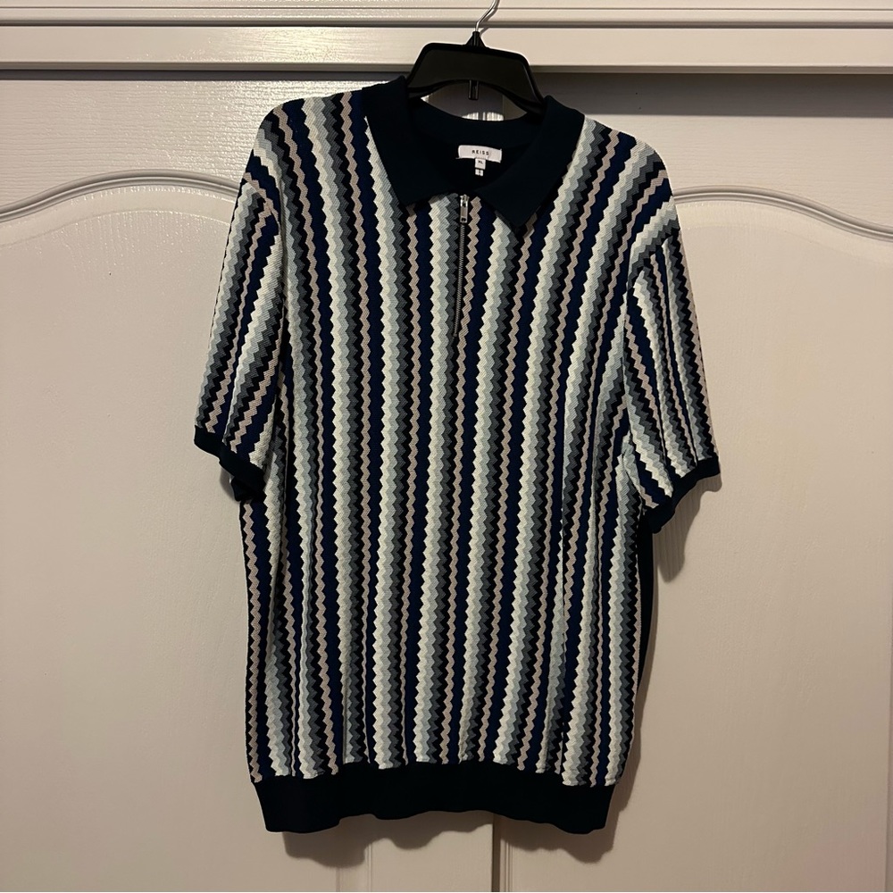 Reiss Blanco Stripe Polo Shirt sz XL